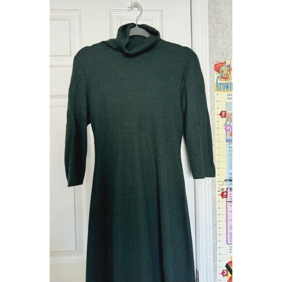 Peruvian Connection Alpaca Dress Women’s Small Dark Green 3/4 Sleeves Midi - Picture 2 of 13